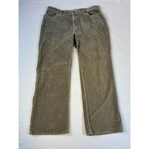 L.L. Bean Women's 16 Petite Corduroy Pants Khaki Tan Straight Leg Stretch